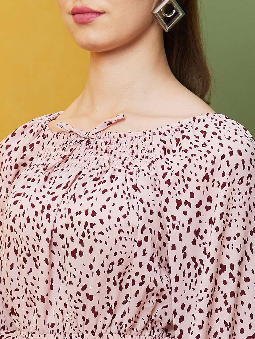 women boat neck blouson top - 21081839 -  Standard Image - 4