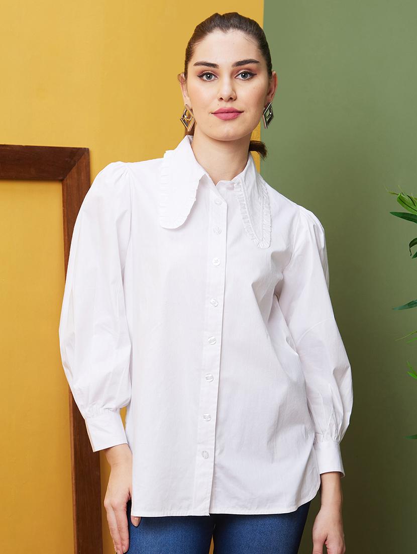 women solid color shirt top - 21081841 - Zoom Image - 0