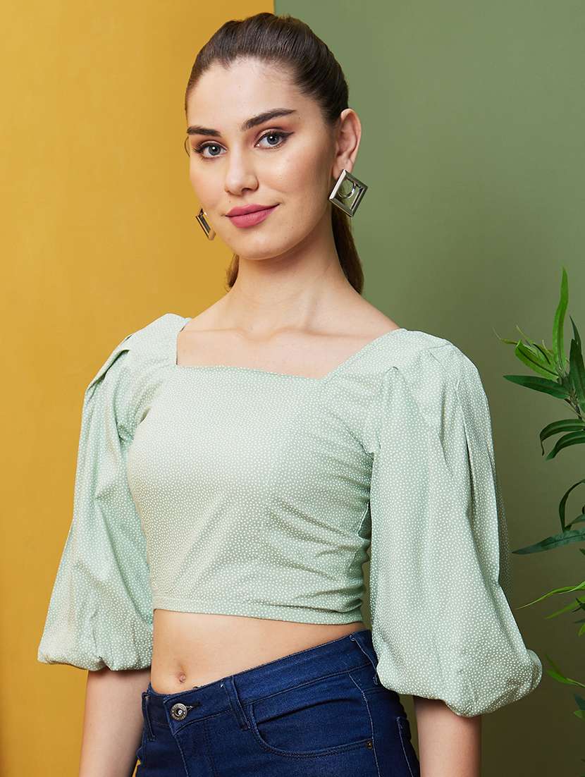 women printed color crop top - 21081857 -  Standard Image - 1