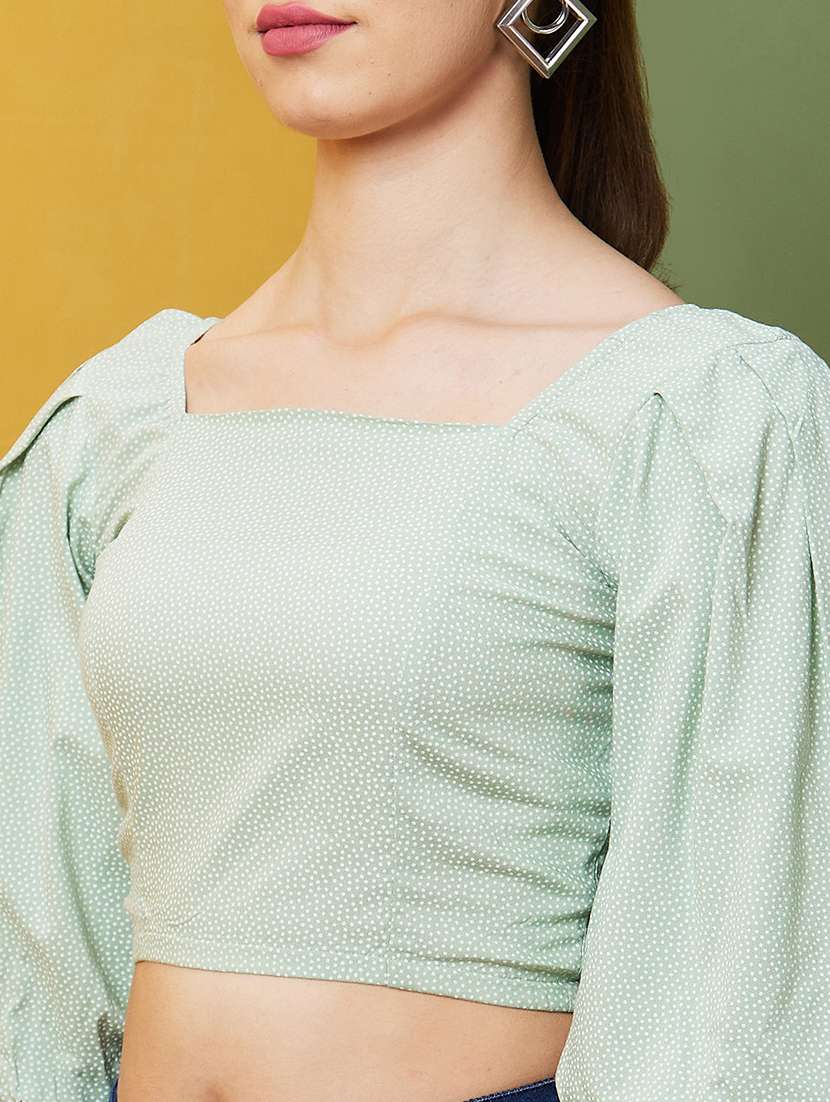 women printed color crop top - 21081857 -  Standard Image - 4