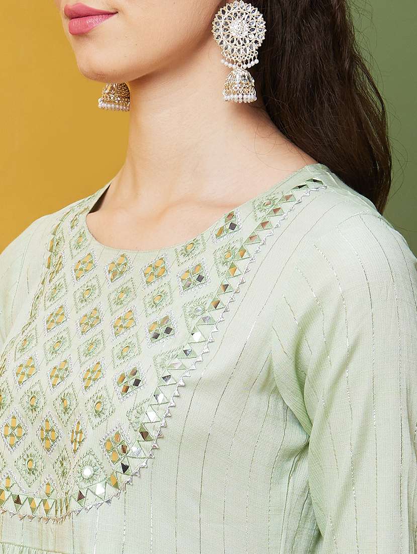 women round neck neck tiered kurta - 21081862 -  Standard Image - 4