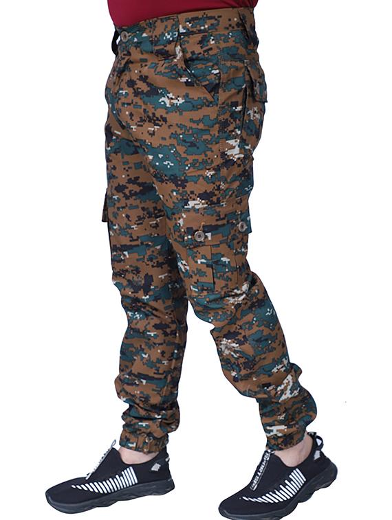 men mid-rise camouflage casual trouser - 21081992 - Standard Image - 1