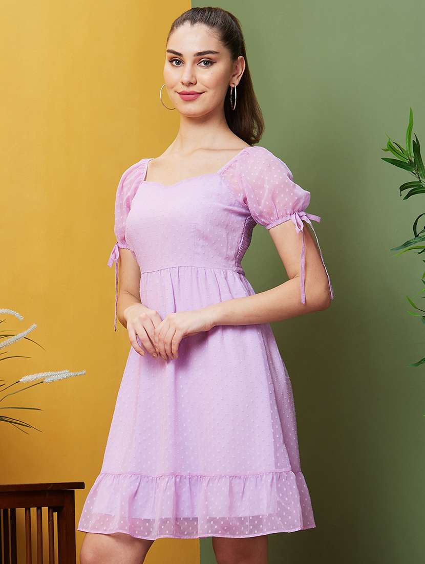women solid color fit & flare dress - 21082055 -  Standard Image - 1