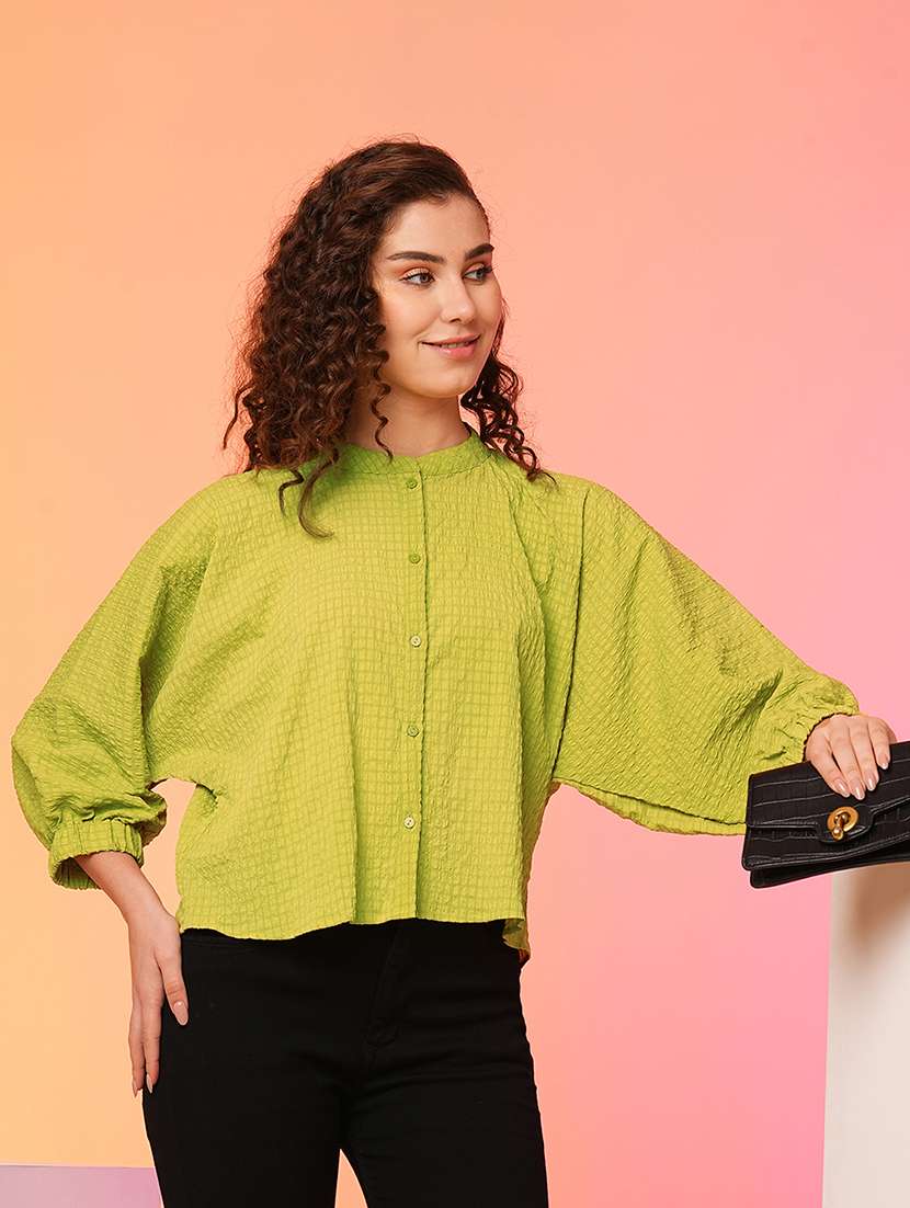 lime polyester regular top