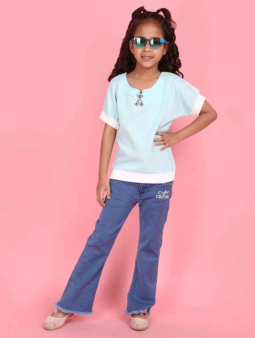 girls light blue cotton top - 21082419 -  Standard Image - 4