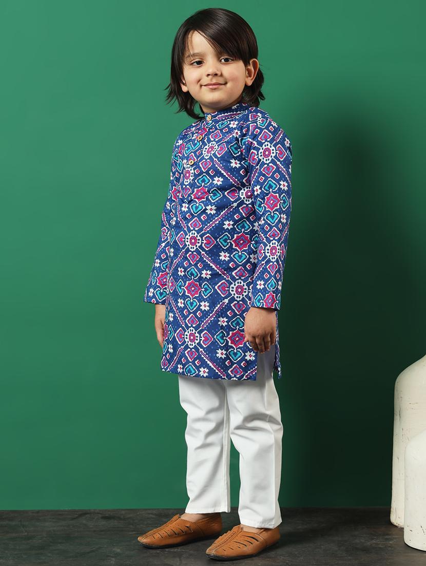 blue coated kurta set - 21083074 - Standard Image - 1