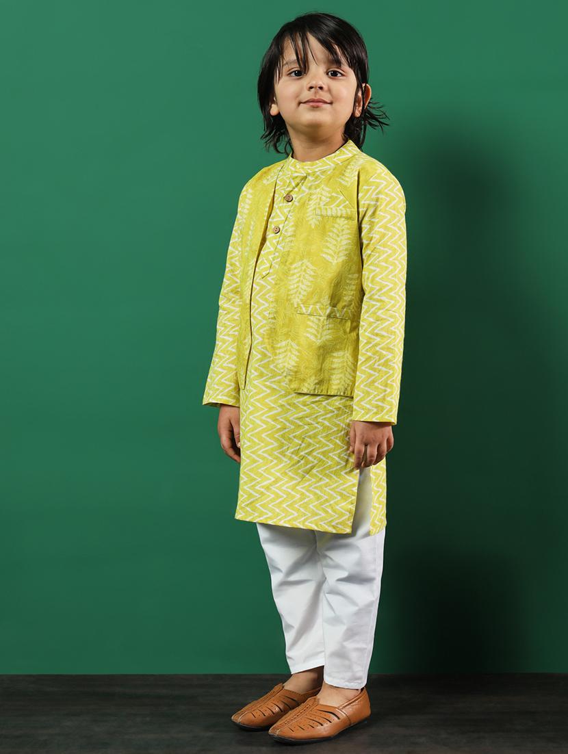 yellow coated kurta set - 21083079 - Standard Image - 1