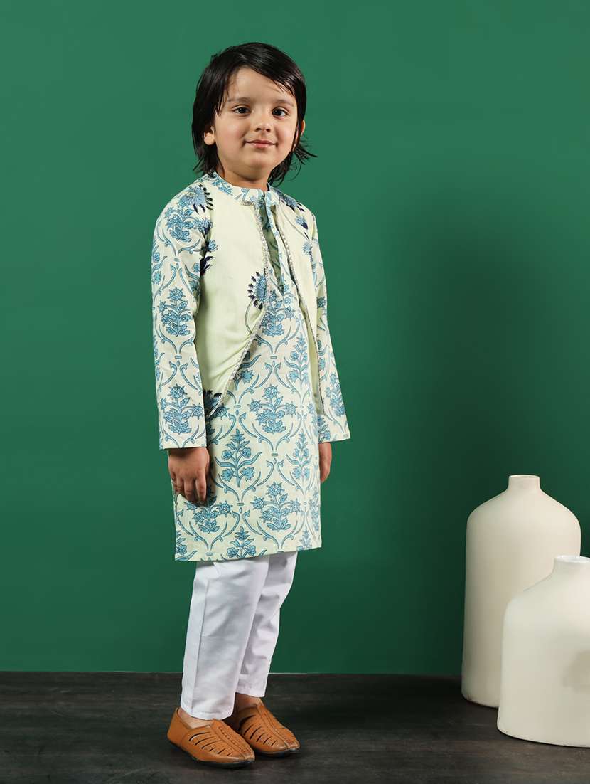 cream coated kurta set - 21083082 -  Standard Image - 1