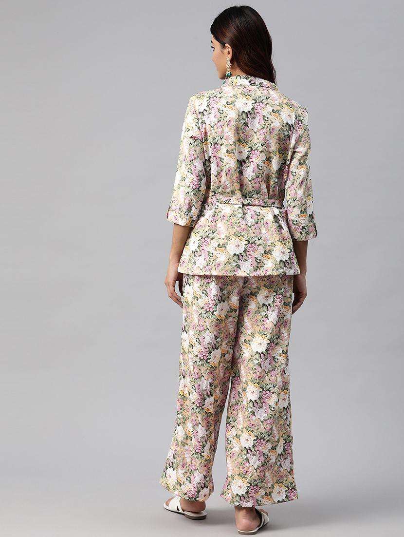 women three quarter sleeve ethnic co-ord set - 21083463 -  Standard Image - 4