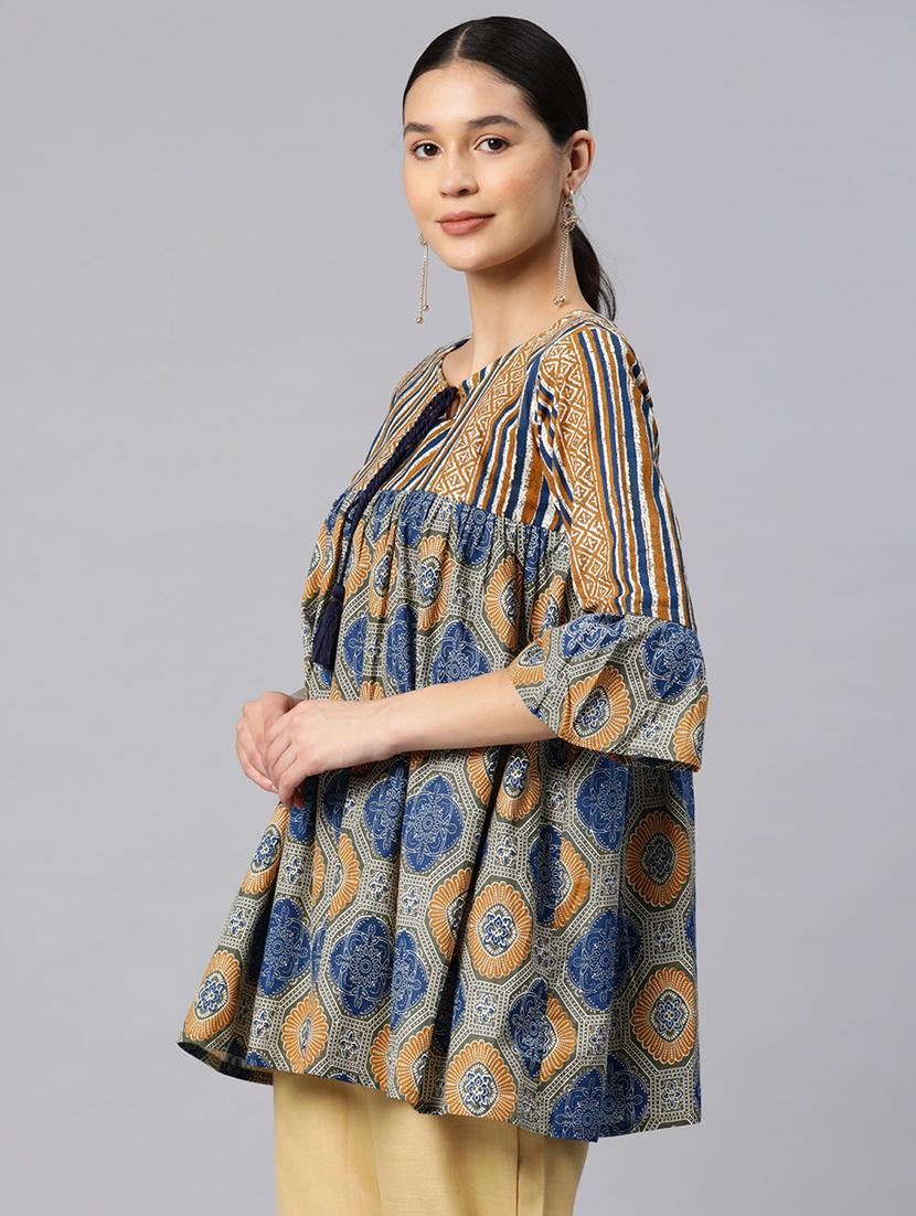 women multi coloured printed a-line tunic - 21083470 -  Standard Image - 1