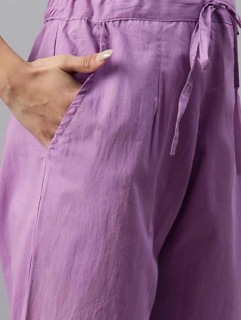 women three quarter sleeve kurta pant set - 21087658 - Standard Image - 4