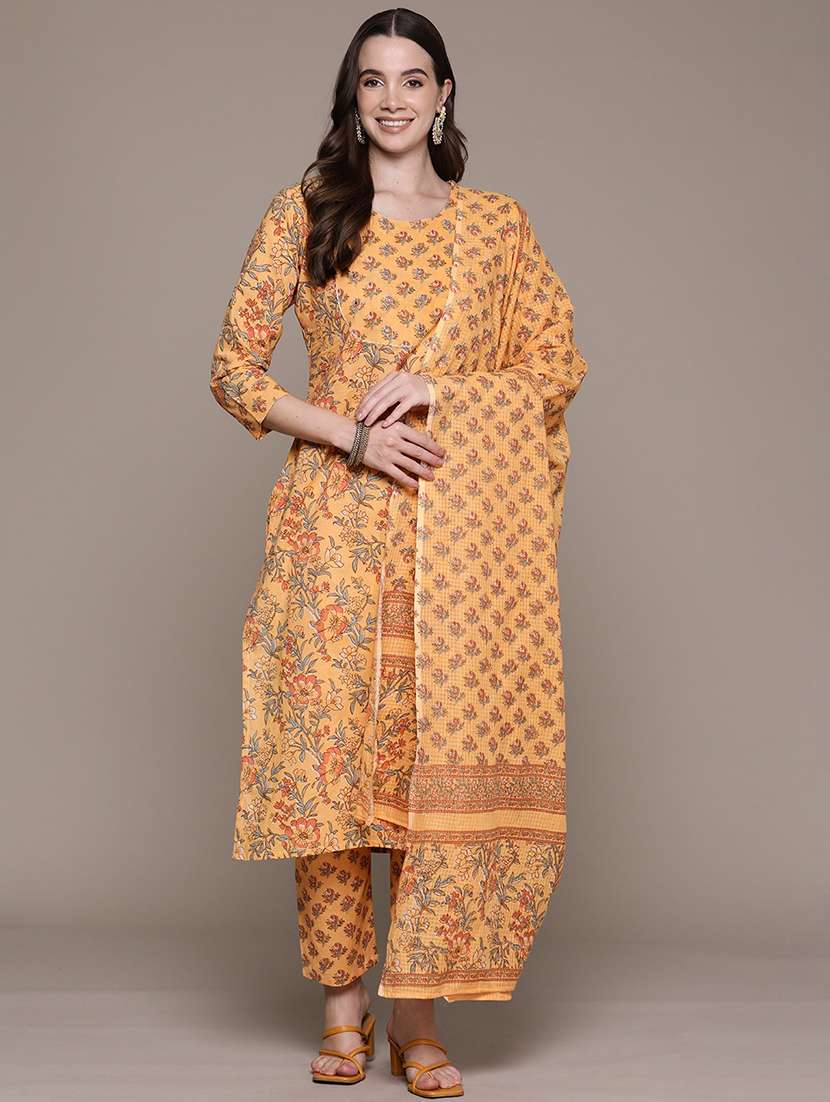 women mellow yellow round neck suit set - 21087707 -  Standard Image - 1