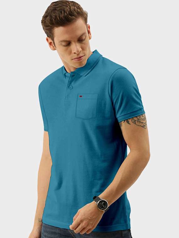men solid short sleeve polo t-shirt - 21092340 - Standard Image - 1