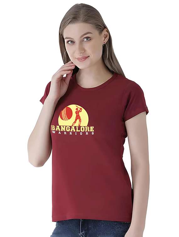 women round neck chest print t-shirt - 21092412 -  Standard Image - 1