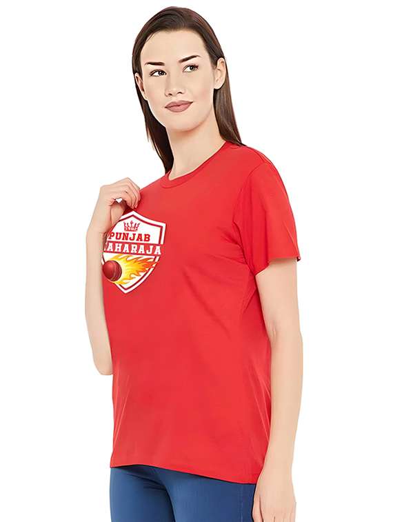 women round neck chest print t-shirt - 21092415 -  Standard Image - 1