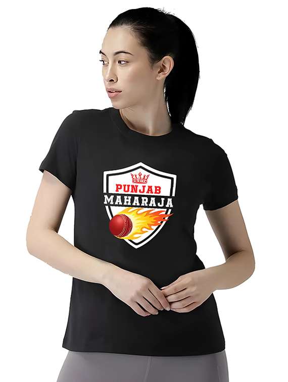 women round neck chest print t-shirt