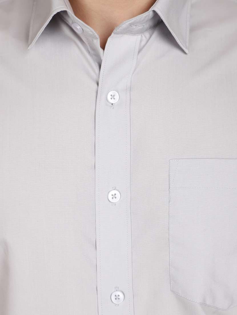 grey cotton formal shirt - 21092617 -  Standard Image - 4