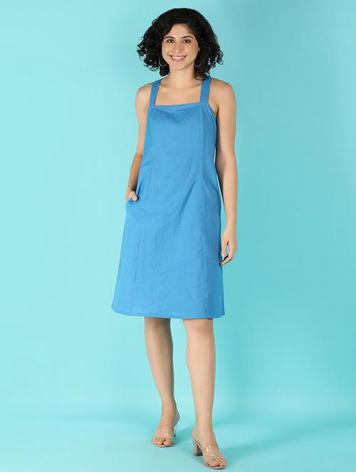 blue cotton aline dress - 21092657 - Standard Image - 0
