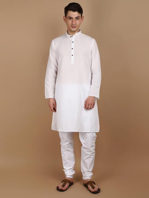 white solid kurta pyjama ethnic wear set - 21092712 -  Standard Image - 0