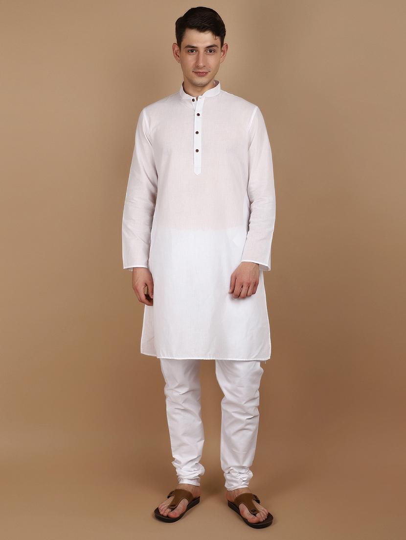 white solid kurta pyjama ethnic wear set - 21092712 -  Zoom Image - 0