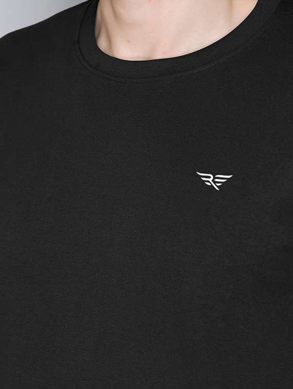 black cotton plain tshirt - 21093692 -  Standard Image - 4