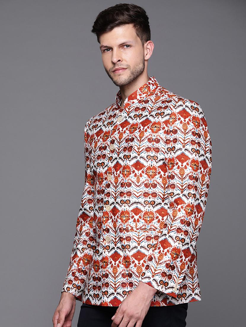 men long sleeve bandhgala blazer - 21093939 - Standard Image - 1