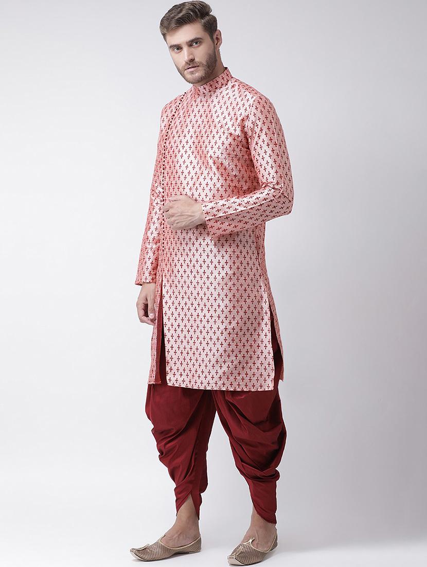 men kurta with dhoti ethnic wear set - 21096747 - Standard Image - 1