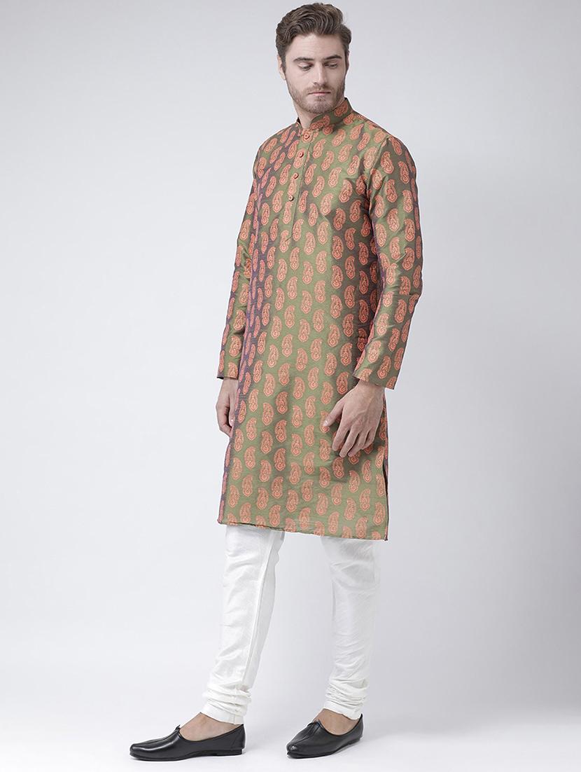 men kurta with churidar ethnic wear set - 21096777 -  Standard Image - 1