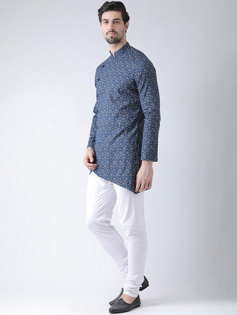 men long sleeve self-designed kurta churidar ethnic wear set - 21096834 - Standard Image - 1