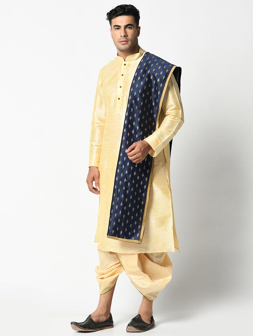 men solid dhoti kurta ethnic wear set - 21096902 - Standard Image - 1