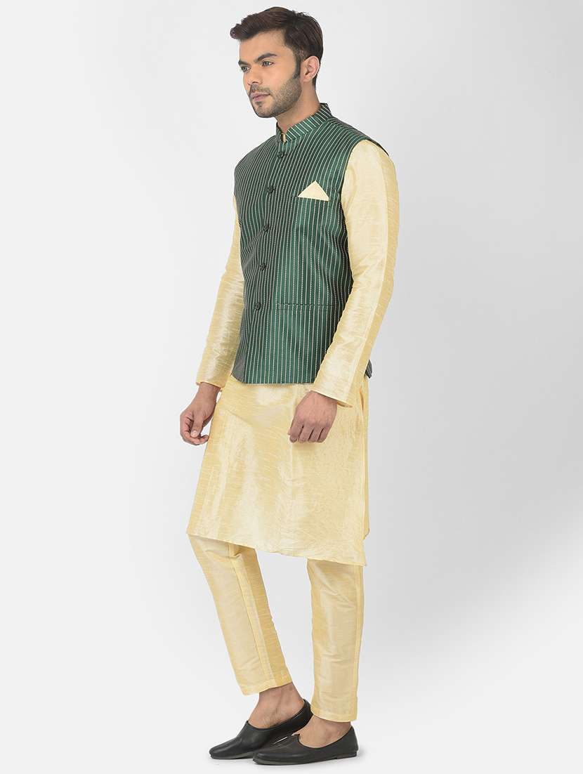 tmen long sleeve self-designed kurta with pyjama ethnic wear set - 21096933 - Standard Image - 1