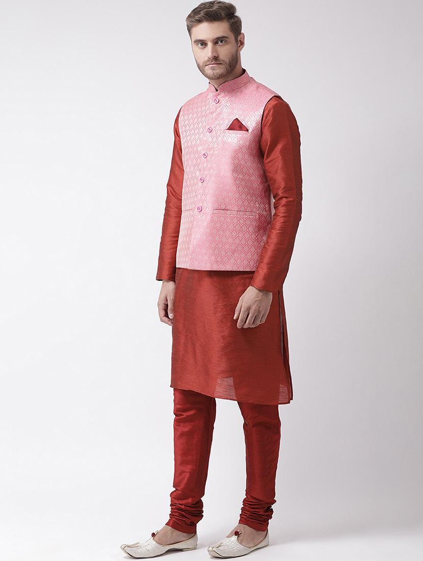 men mandarin neck kurta churidar with jacket - 21097243 - Standard Image - 1