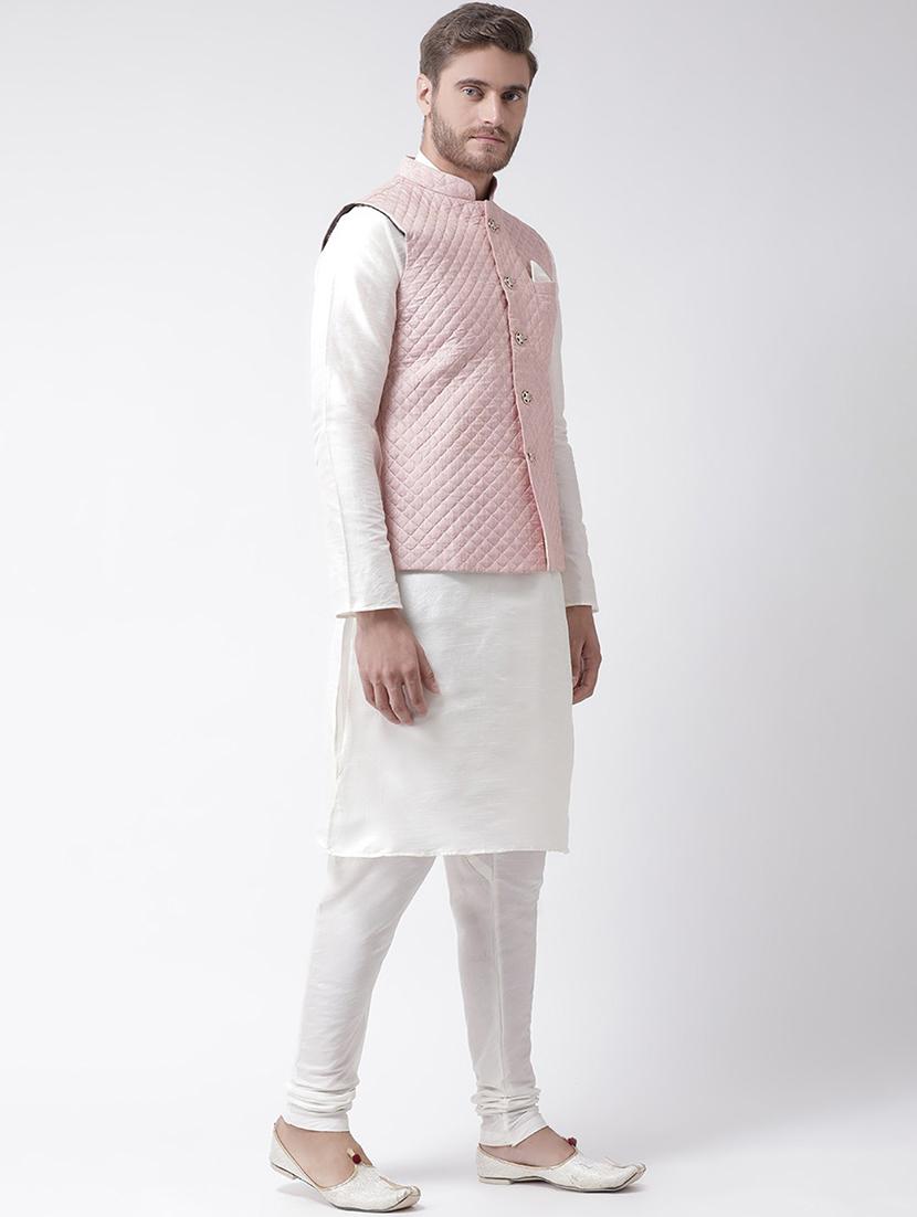 men kurta with churidar ethnic wear set - 21097290 - Standard Image - 1