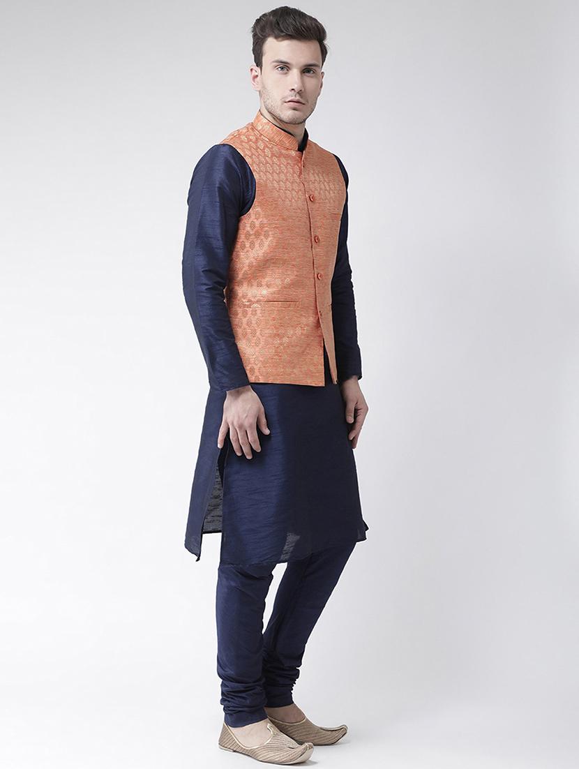 men mandarin neck kurta bottom with jacket  - 21097430 -  Standard Image - 1
