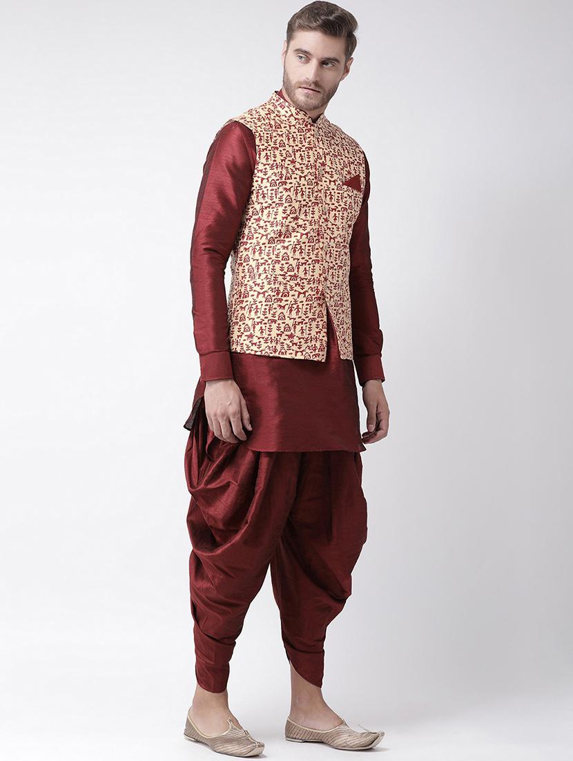 men mandarin neck kurta bottom with jacket - 21097589 -  Standard Image - 1