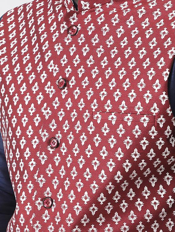 men mandarin neck kurta bottom with jacket - 21097591 - Standard Image - 4
