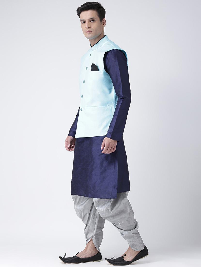 men mandarin neck kurta bottom with jacket - 21097671 - Standard Image - 1