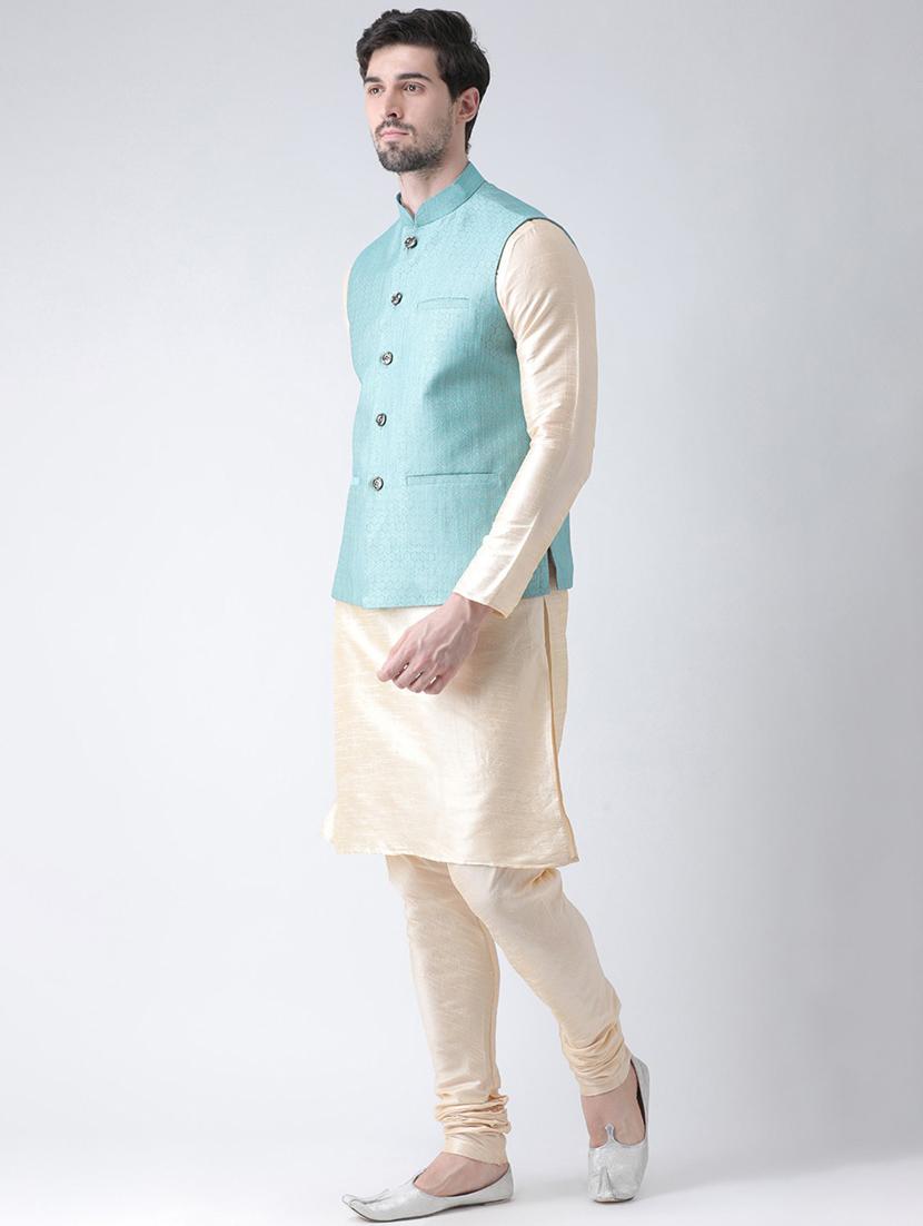 men mandarin neck kurta bottom with jacket - 21097684 - Standard Image - 1
