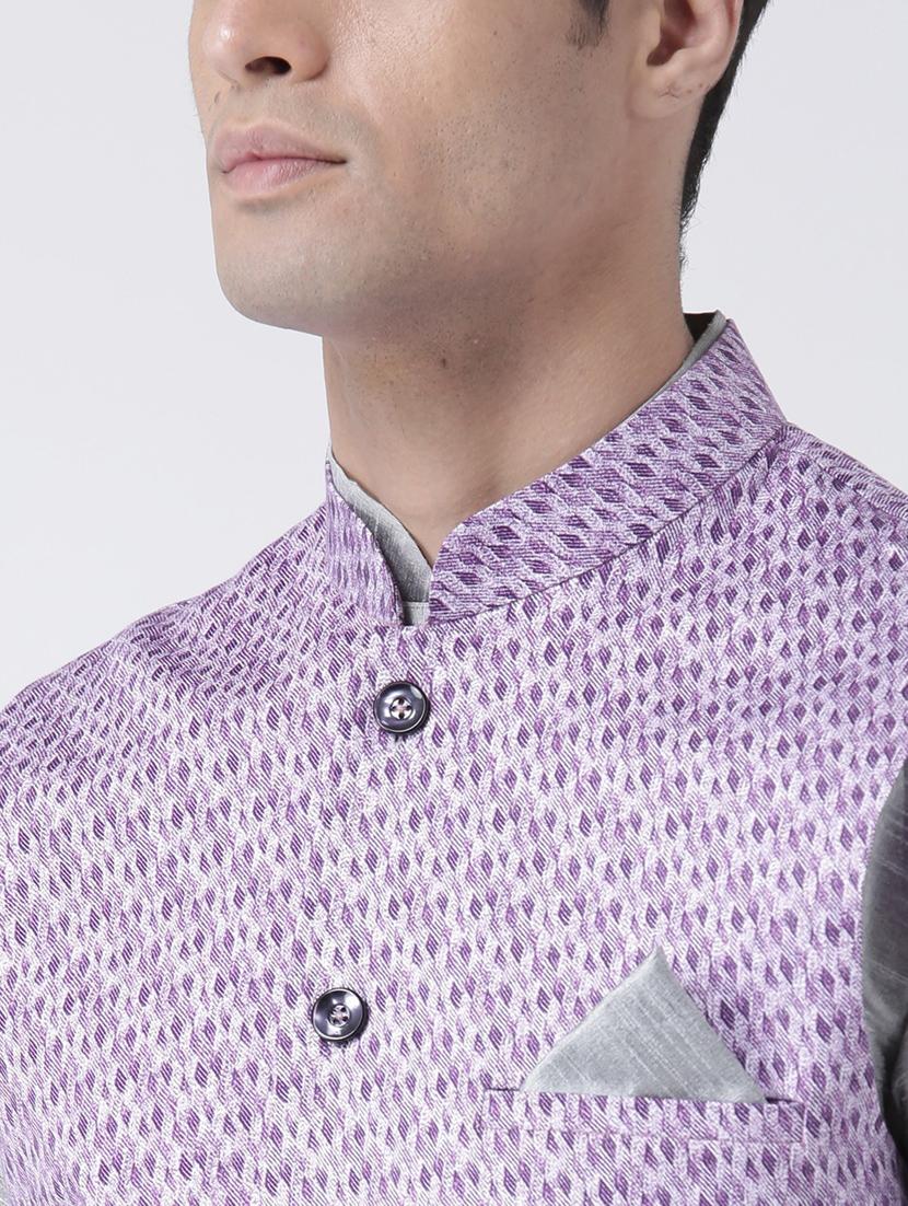 men mandarin neck kurta bottom with jacket - 21097704 - Standard Image - 4