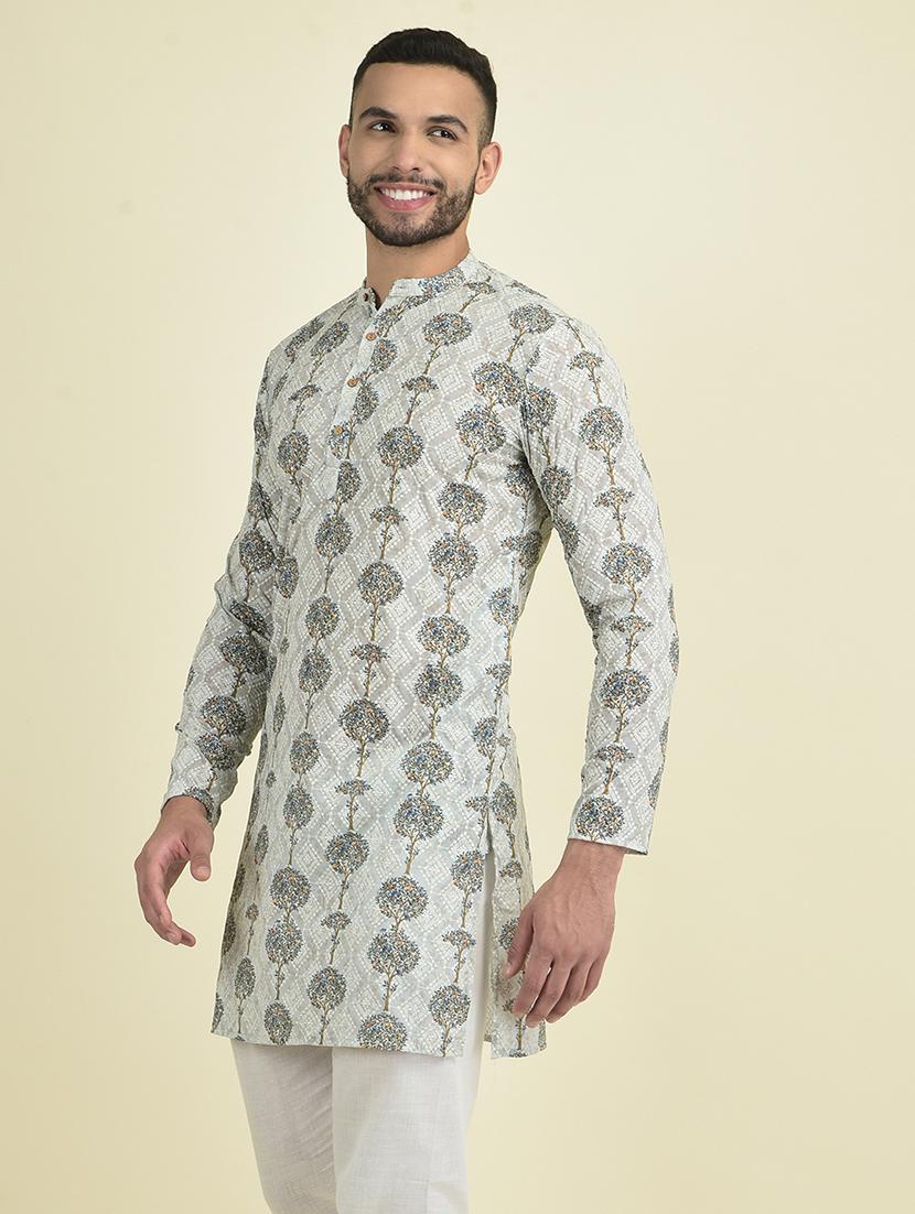 men printed regular short kurta - 21098448 - Standard Image - 1