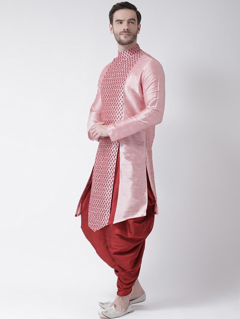 pink colored silk blend long kurtas kurta - 21098502 -  Standard Image - 1