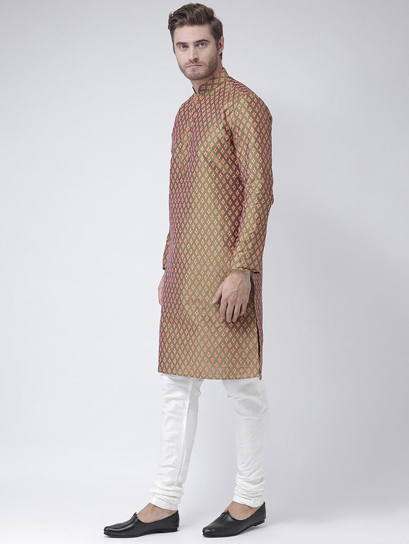 men self design long regular fit kurta - 21098563 - Standard Image - 1