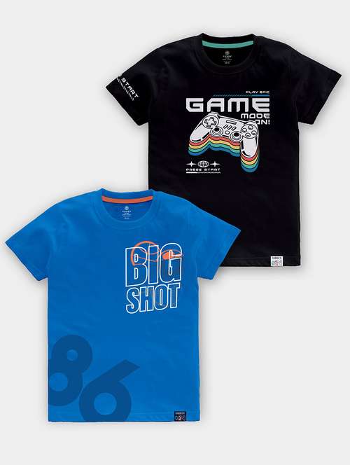 Pack Of 2 Multi Coloured Printed T Shirt