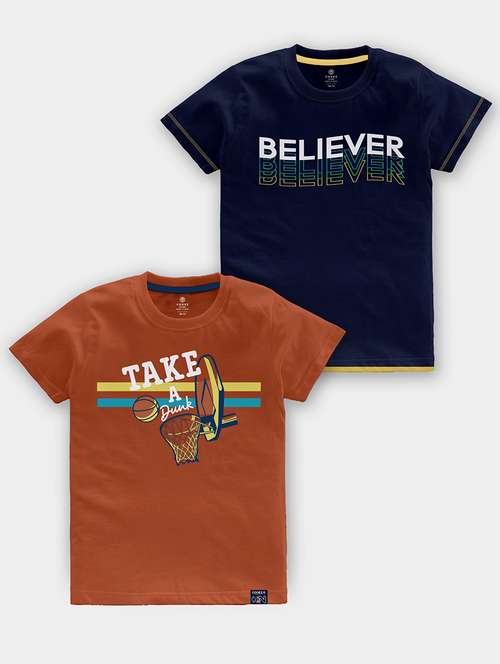 pack of 2 multi coloured printed t-shirt - 21098953 -  Standard Image - 0