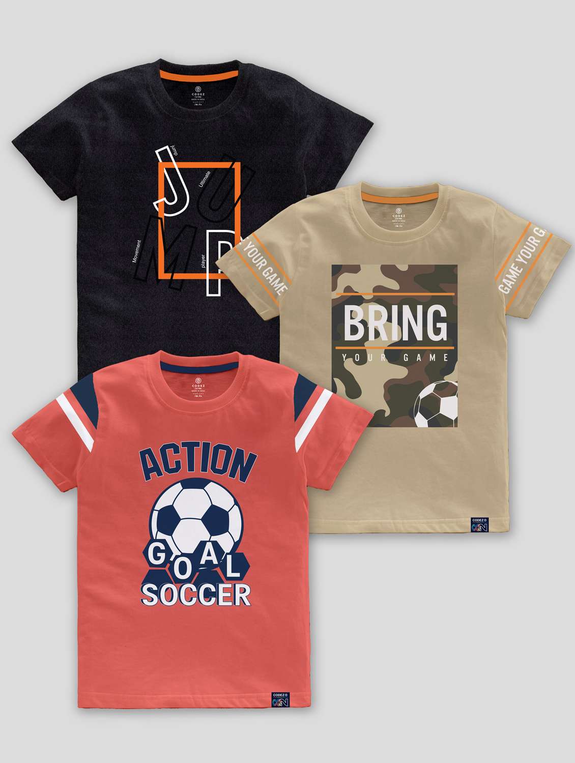 kids pack of 3 printed t-shirt