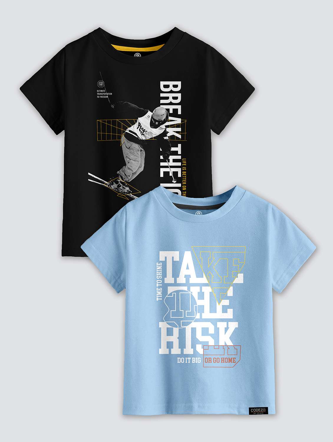 pack of 2 multi colored printed t-shirt