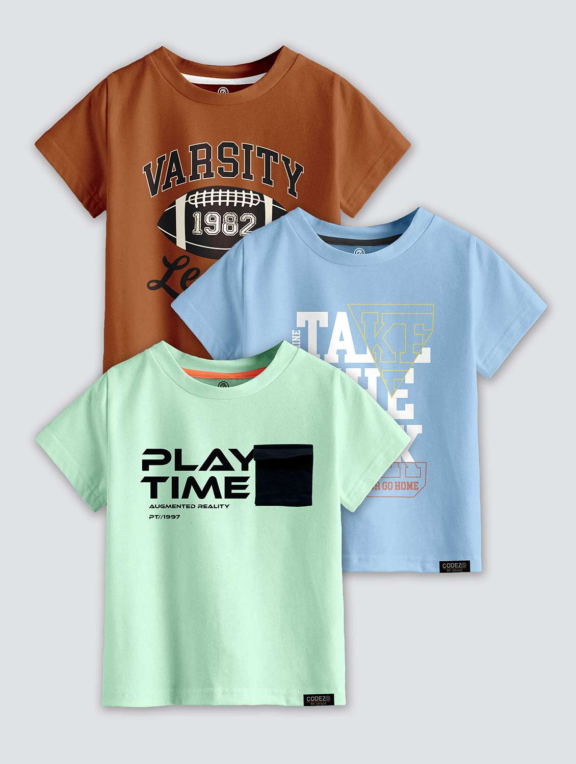 boys pack of 3 round neck t-shirts