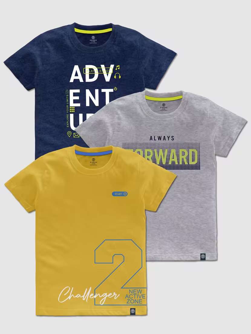boys pack of 3 round neck t-shirts - 21099424 -  Standard Image - 1