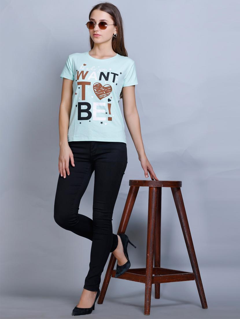 women front print round neck t-shirt - 21099473 - Standard Image - 4