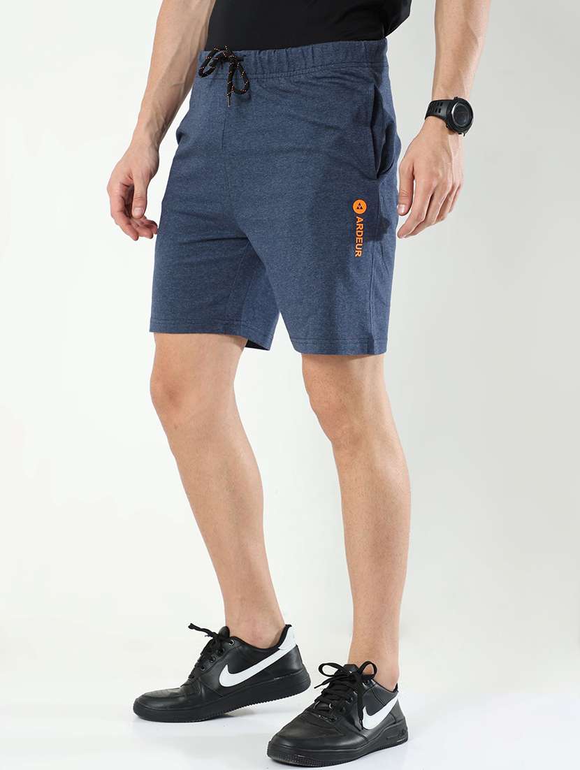blue cotton blend  short